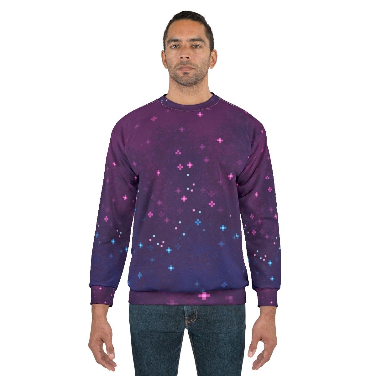 Bi Pride Galaxy 8-Bit Sweatshirt - men