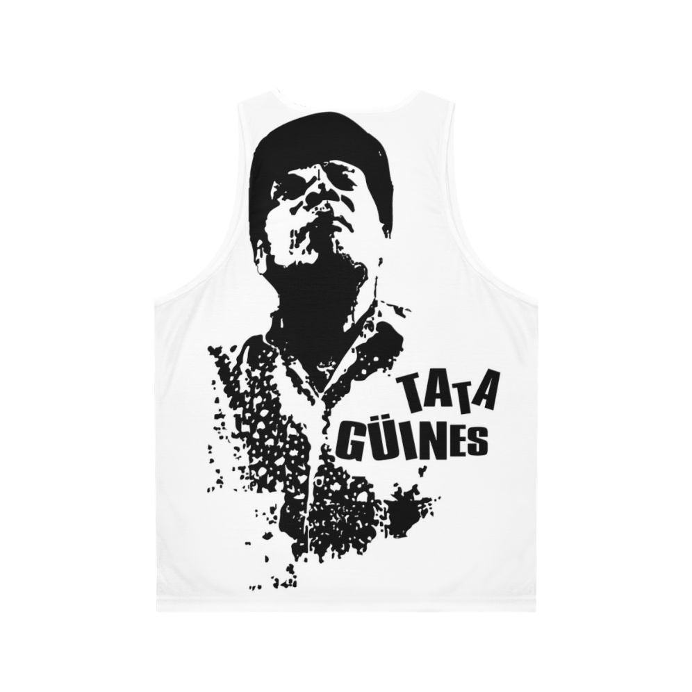 Tata Guines Unisex Tank Top with Latin Music and Percussion Design - Back