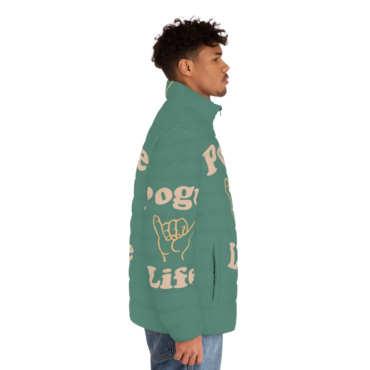 Outer Banks Pogue Life Puffer Jacket featuring a coastal inspired design - men side right