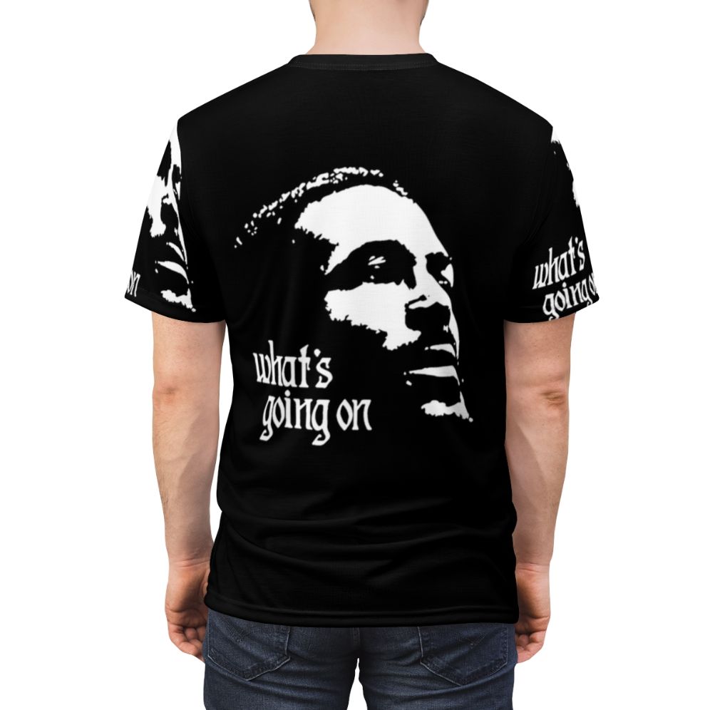 Retro music-inspired t-shirt featuring Marvin Gaye's iconic album 'What's Going On' - men back