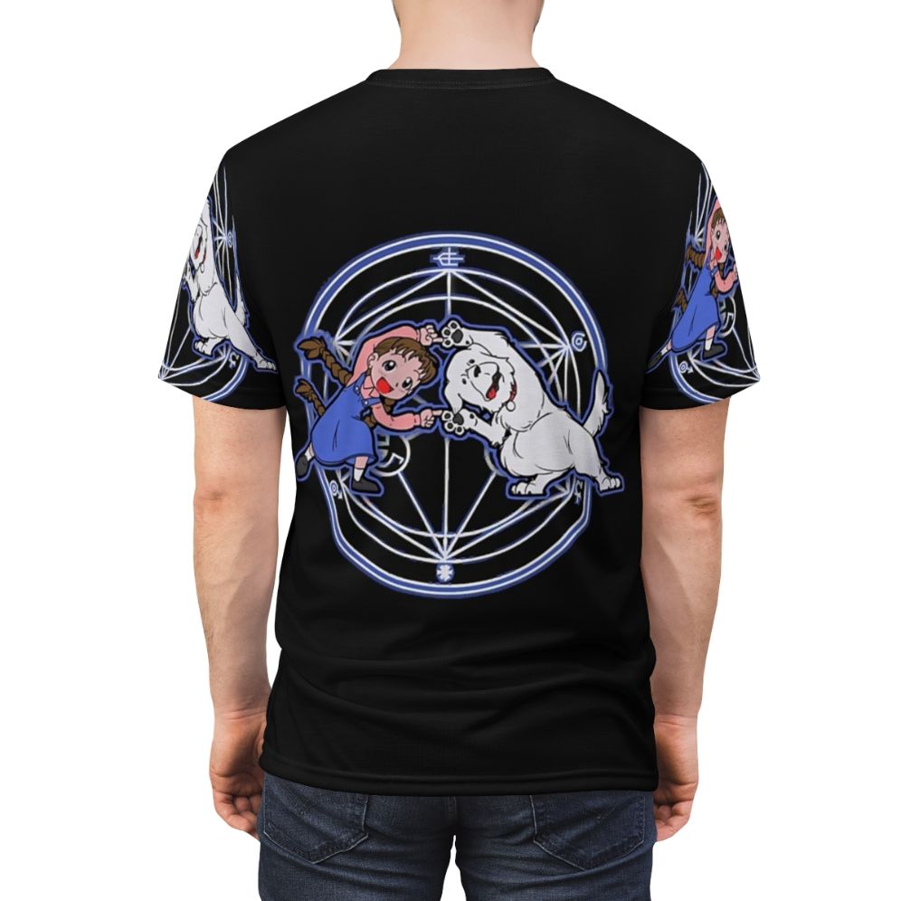 Fullmetal Fusion Anime T-Shirt featuring a design inspired by the popular anime series Fullmetal Alchemist - men back