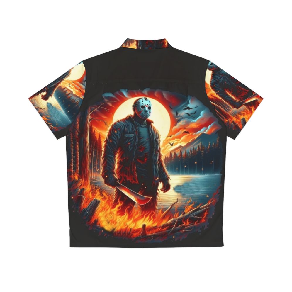 Jason Voorhees horror movie inspired Hawaiian shirt - Back