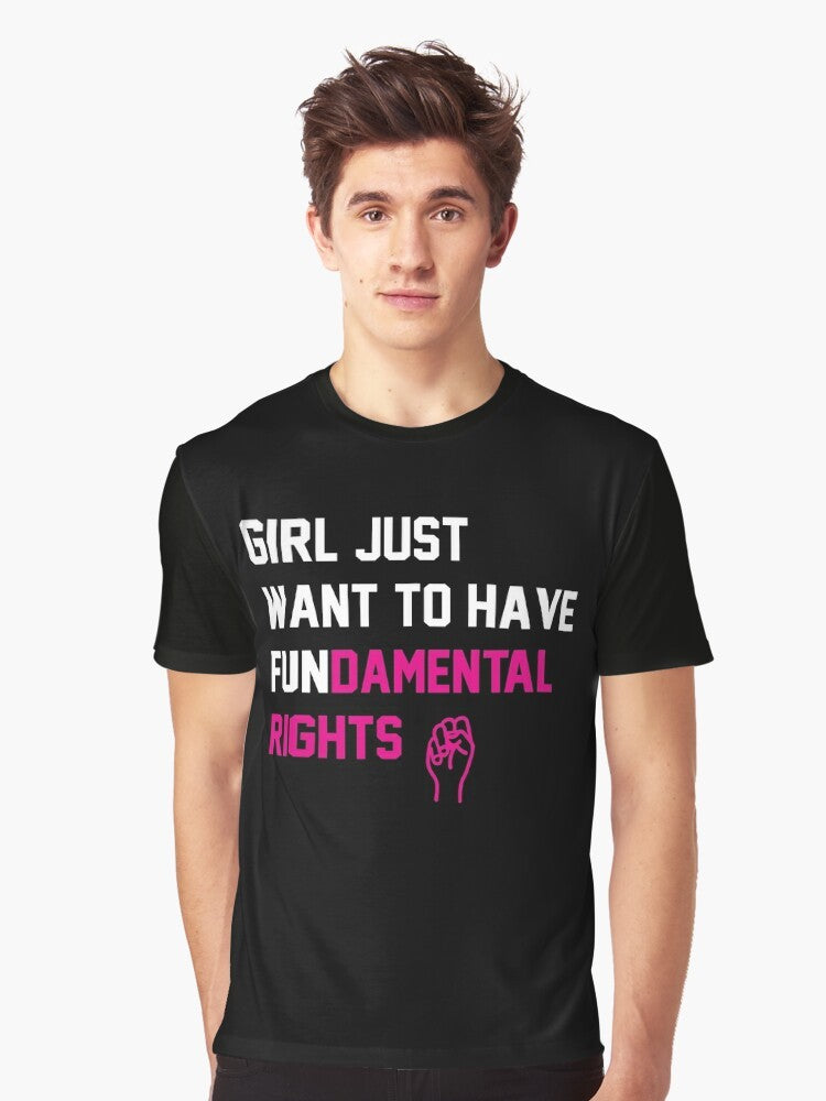 Cyndi Lauper "Girls Just Want to Have Fundamental Rights" graphic t-shirt design - Men