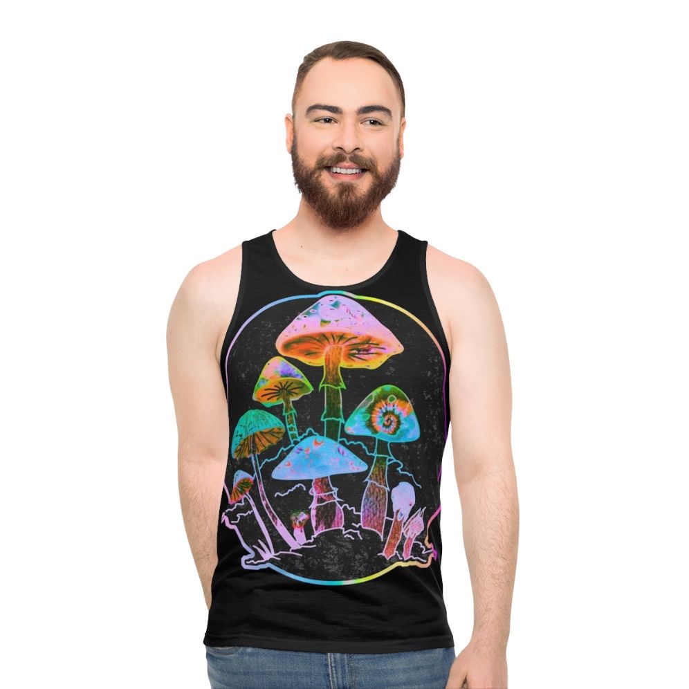 Psychedelic mushroom-inspired unisex tank top - men