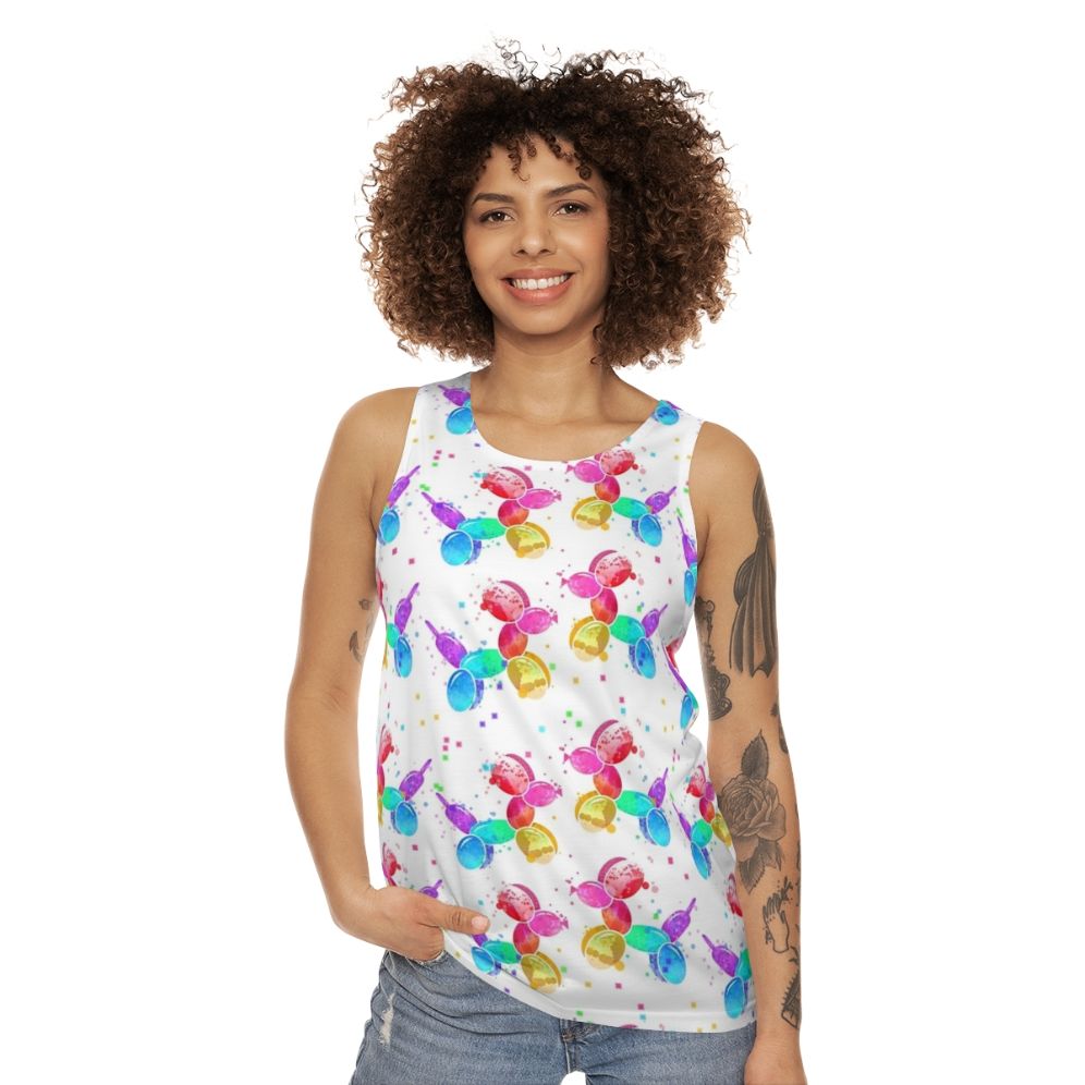 Watercolor Balloon Dogs Unisex Tank Top - women