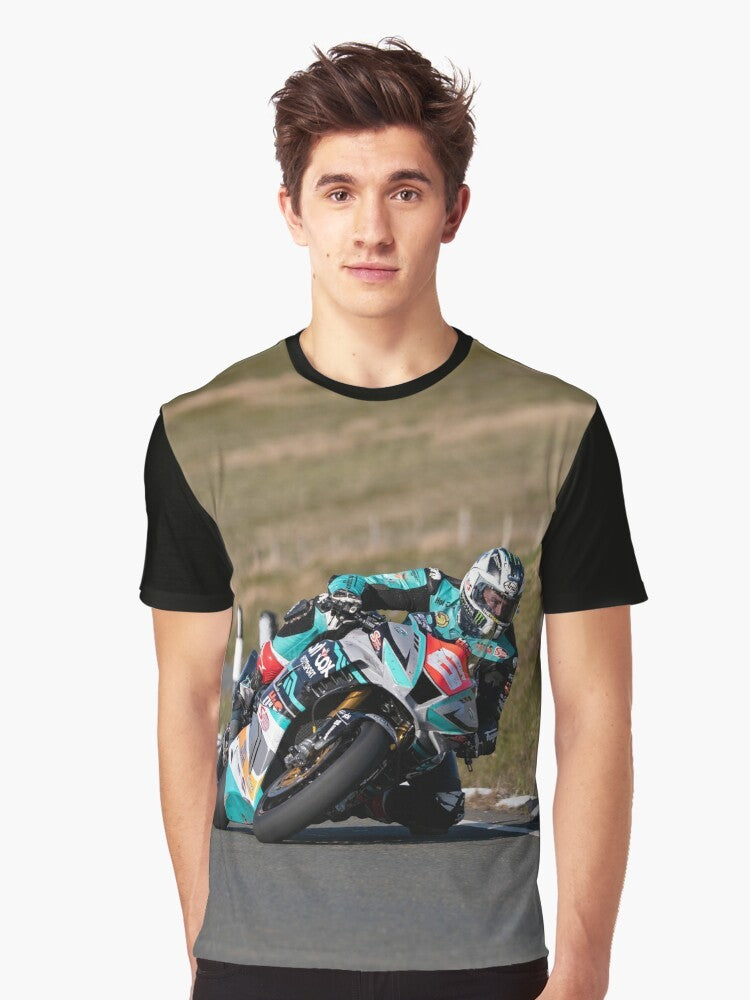 Michael Dunlop motorcycle racing t-shirt with graphic design - Men