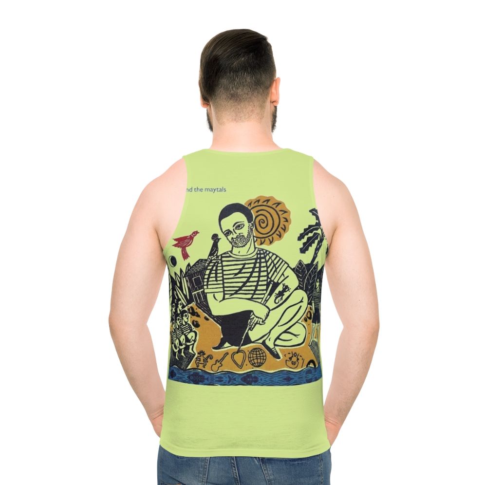 Unisex reggae tank top with Toots and the Maytals design - men back