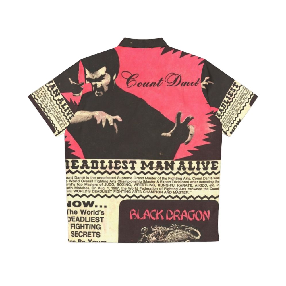 Black Dragon Fighting Society Hawaiian Shirt with Retro Pop Culture Superhero Design - Back