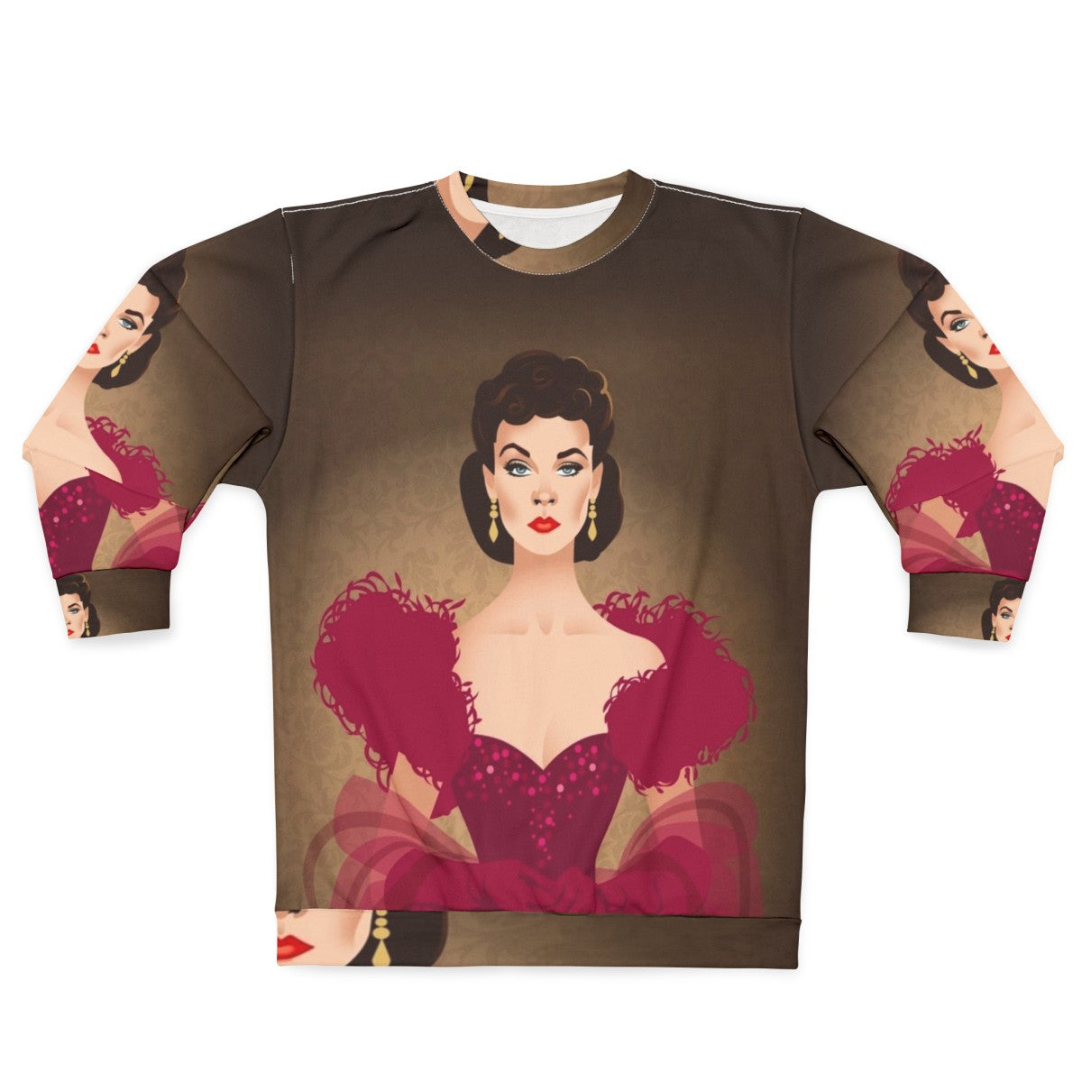 Burgundy dress sweatshirt with Alejandro Mogolloart design