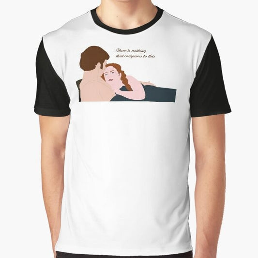 Bridgerton Netflix graphic t-shirt featuring Colin Bridgerton and Penelope Featherington from the hit TV series