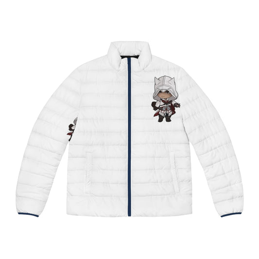 Assassin's Creed II Ezio Auditore Puffer Jacket featuring the iconic design of the Auditore family crest