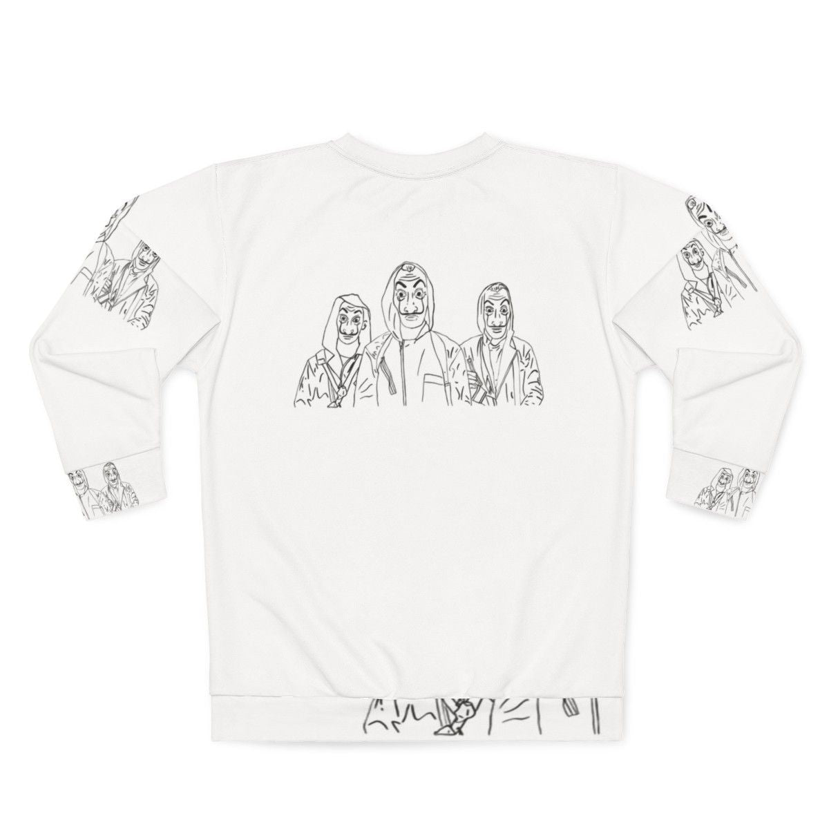 Money Heist Sweatshirt with Red Jumpsuit and Salvador Dali Mask - Back