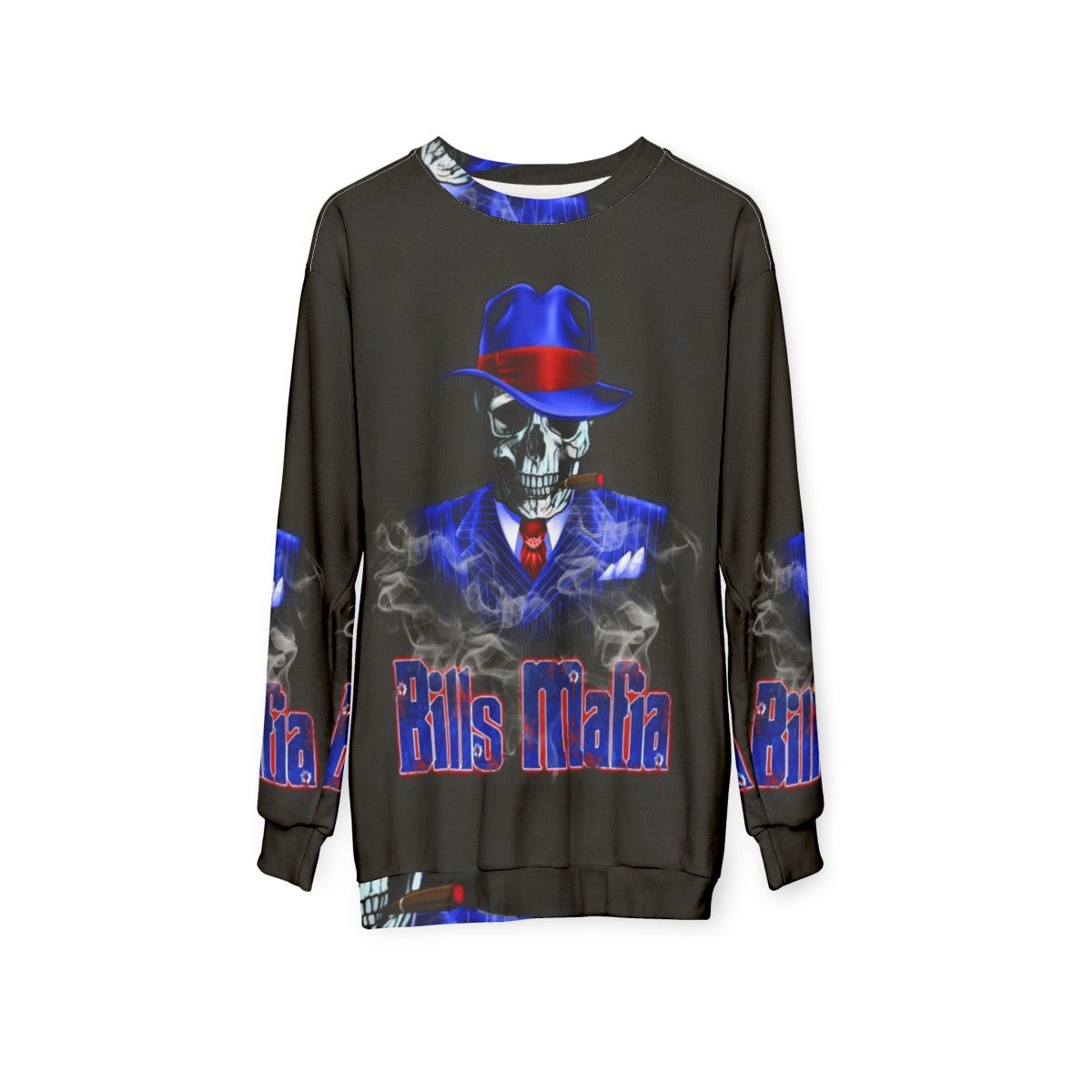 Buffalo Bills "Bills Mafia" Skeleton Sweatshirt - hanging