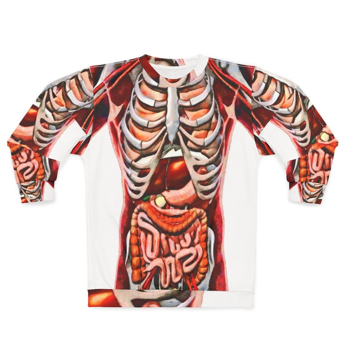 Human anatomy skeleton art sweatshirt