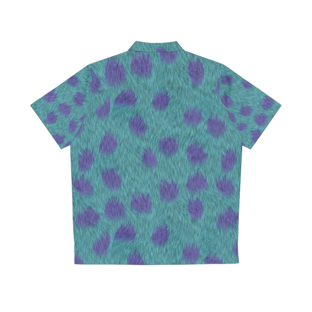 Sully inspired Hawaiian shirt with tropical patterns and Disney Monsters Inc design - Back