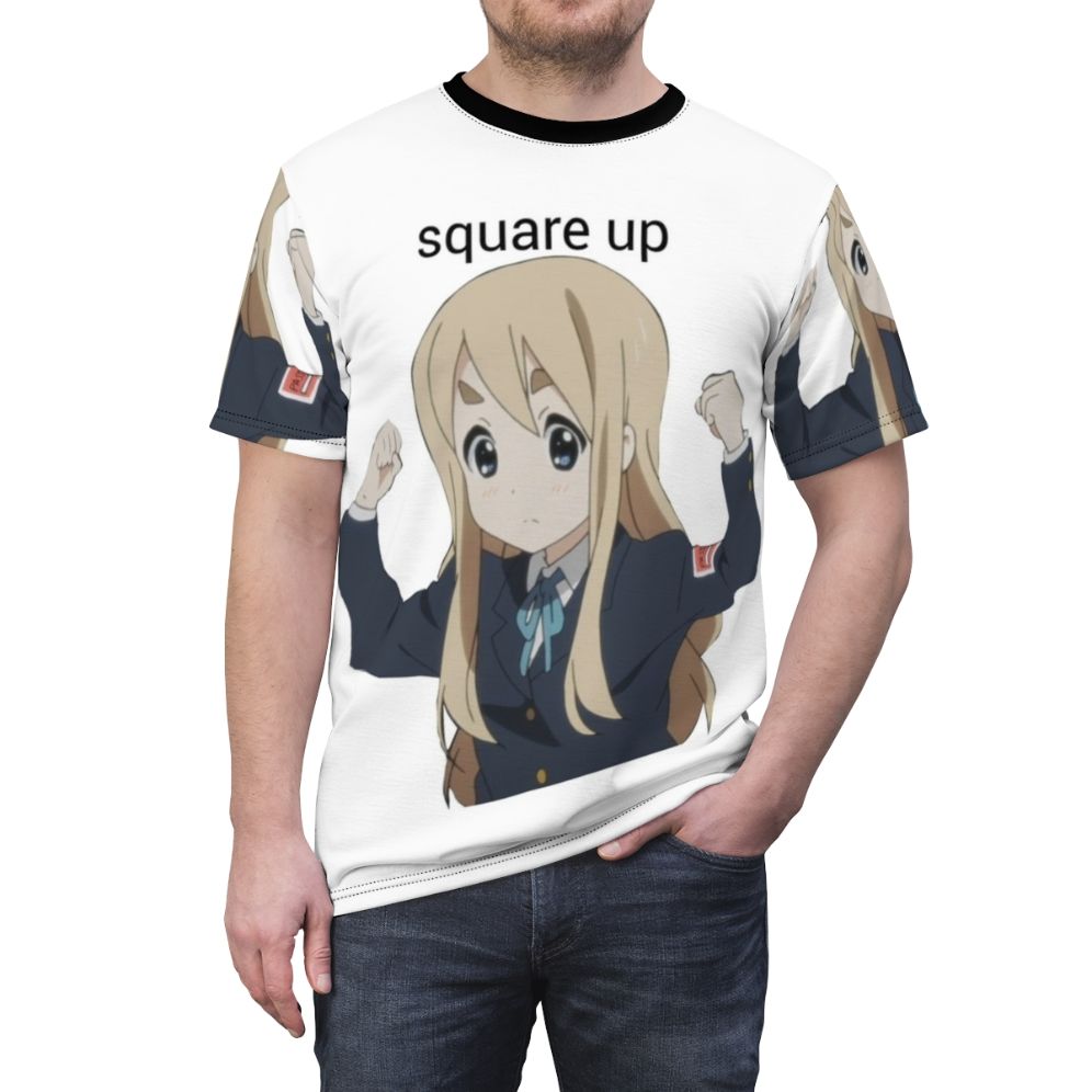 Anime-inspired Mugi Kotobuki Square Up design on a high-quality t-shirt - men front