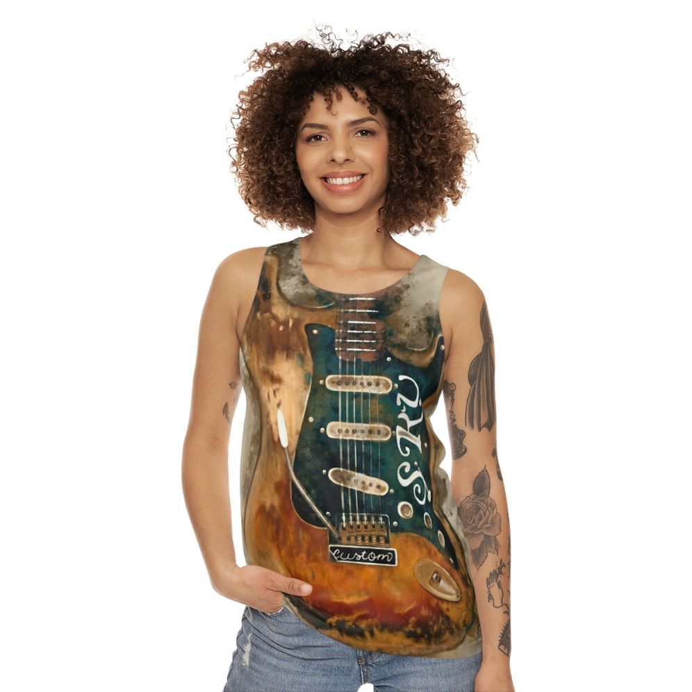 Stevie Ray Vaughan electric guitar unisex tank top - women