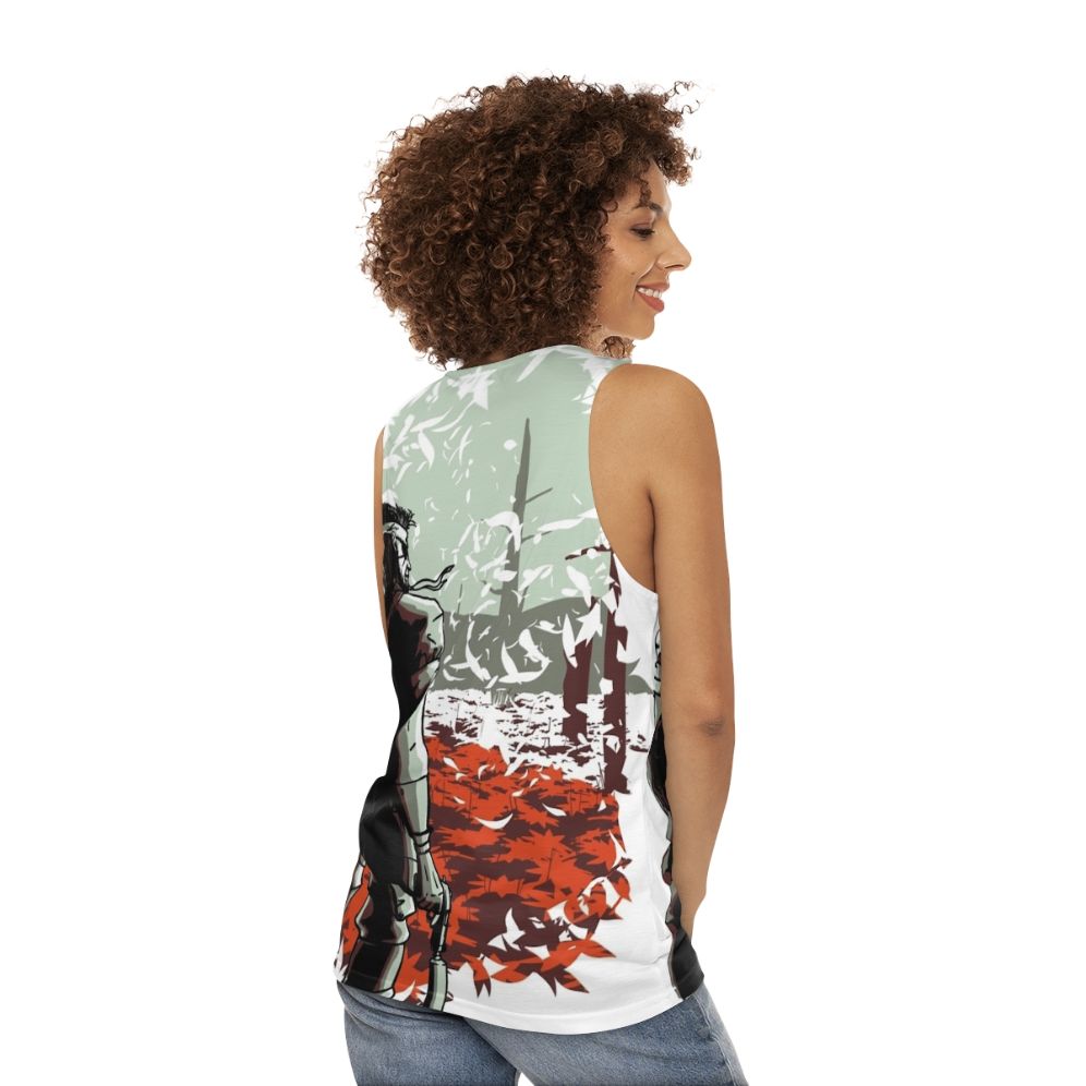 Unisex Big Boss Metal Gear Snake Graphic Tank Top - women back