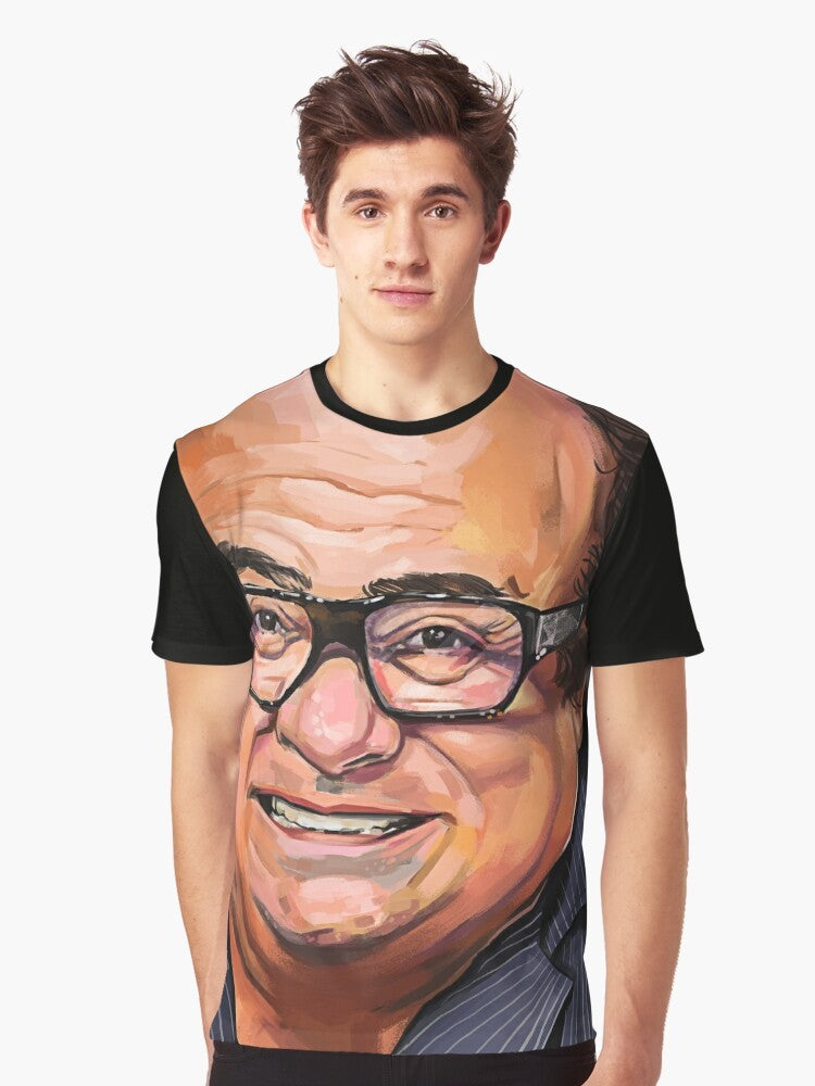 Danny Devito portrait graphic t-shirt featuring the iconic It's Always Sunny in Philadelphia character - Men