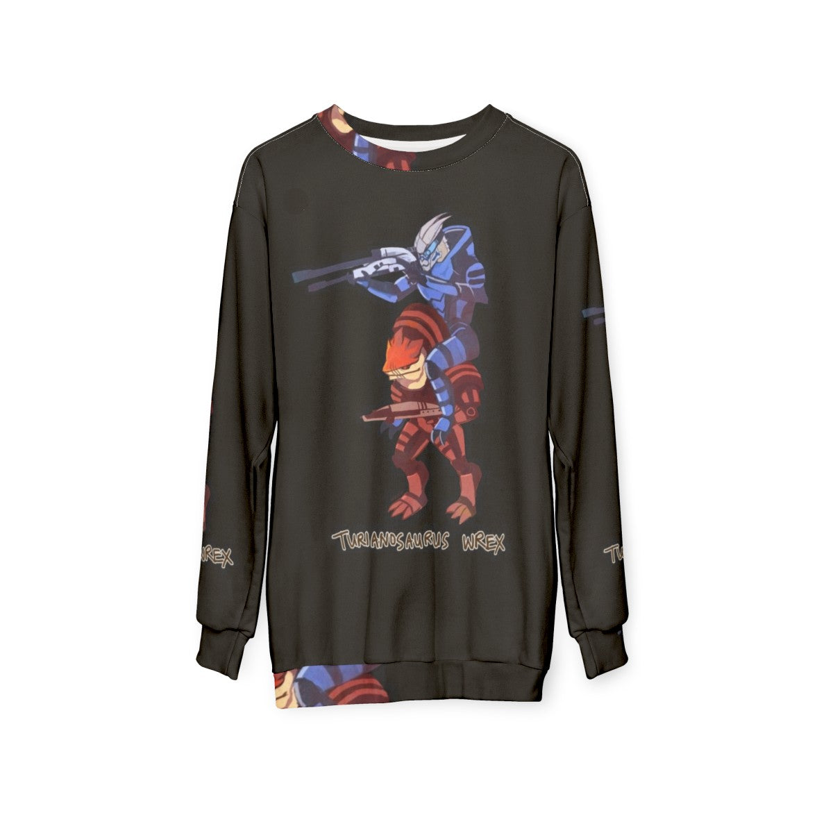 Turianosaurus Wrex Mass Effect Bioware Gaming Sweatshirt - hanging