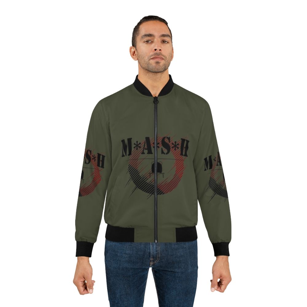 Vintage-style M*A*S*H bomber jacket with military and medical imagery - Lifestyle