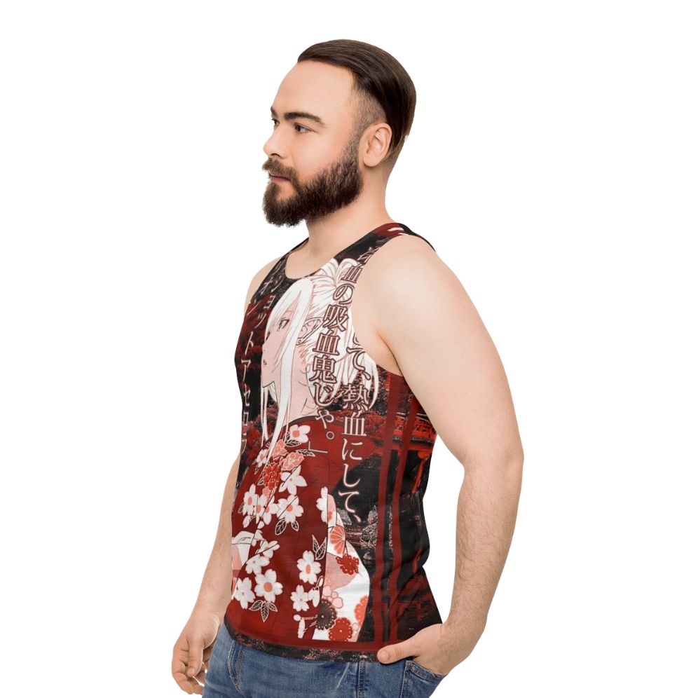 Shinobu Oshino Yukata Inspired Unisex Tank Top - men side