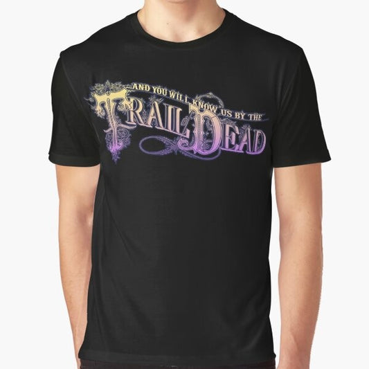 Alternative rock tour logo graphic t-shirt featuring the band "...And You Will Know Us By The Trail Of Dead"