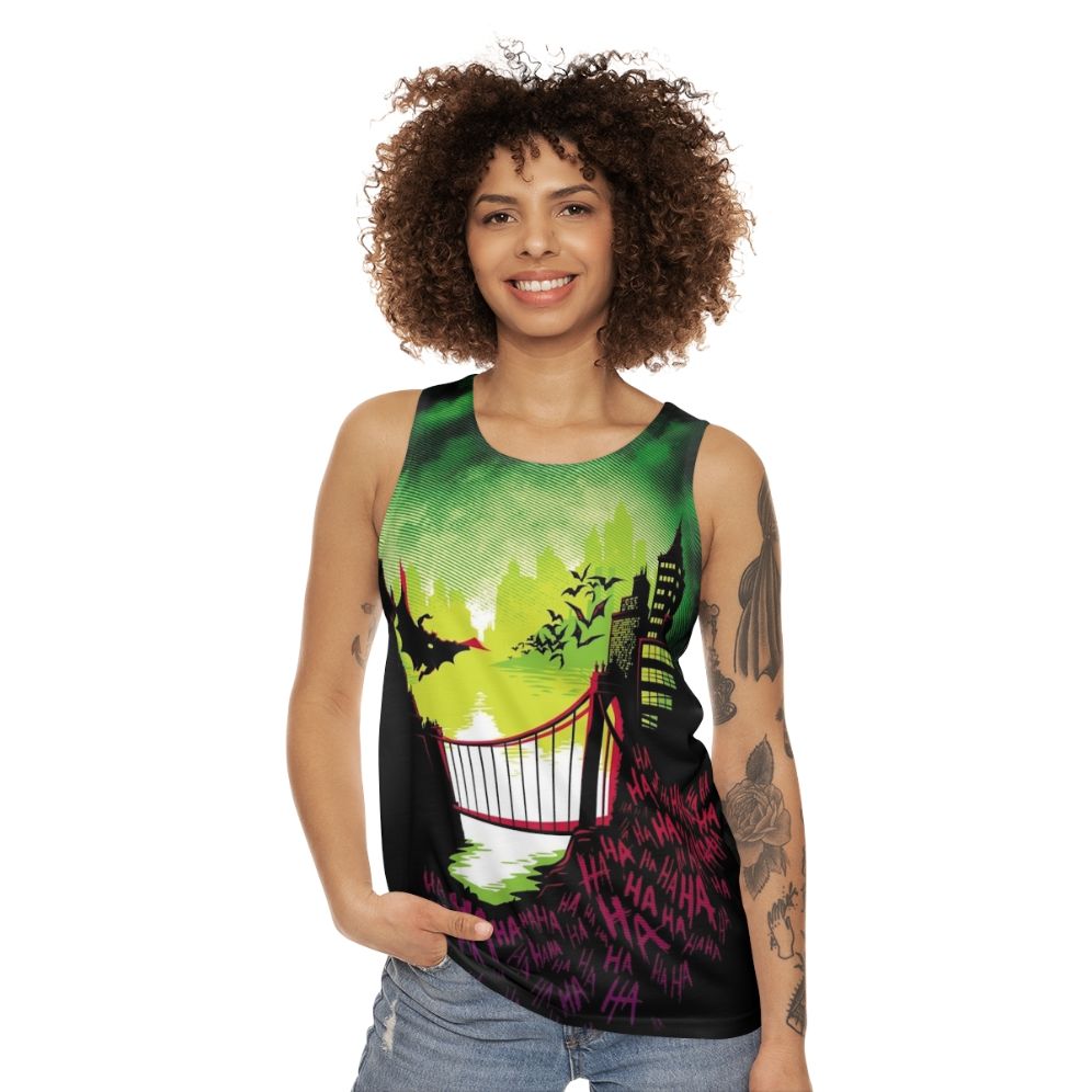 Joker and Batman Comic Book Unisex Tank Top - women