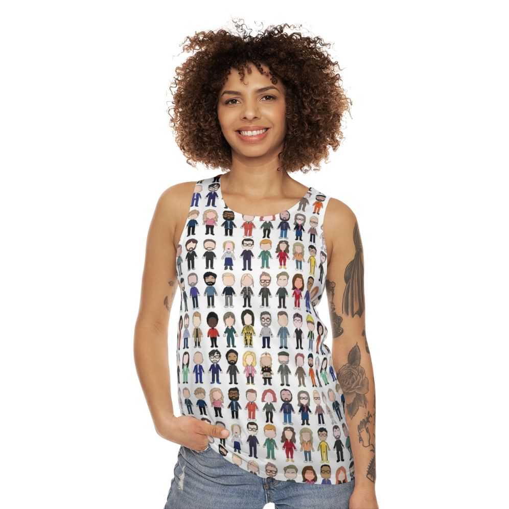 Taskmaster cast poster unisex tank top - women