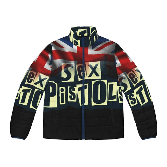 Pistols Puffer Jacket with Punk-Inspired Retro Design