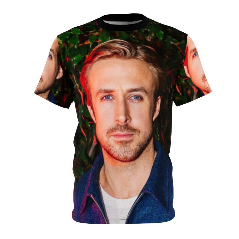 Graphic t-shirt showcasing a striking portrait of acclaimed actor Ryan Gosling.