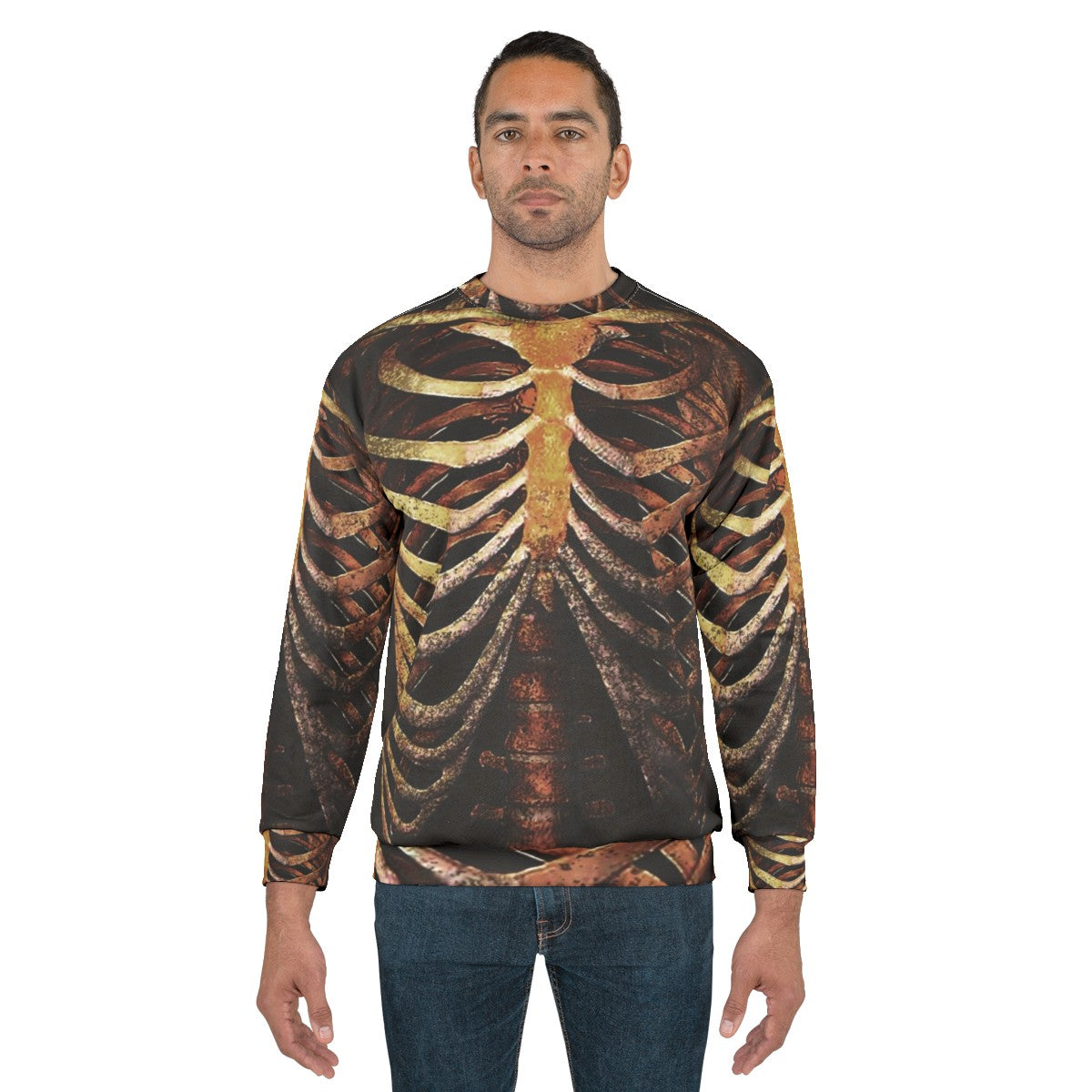 Rib Cage Tee Sweatshirt - Trendy Skeleton Shirt for Photography Fans - men