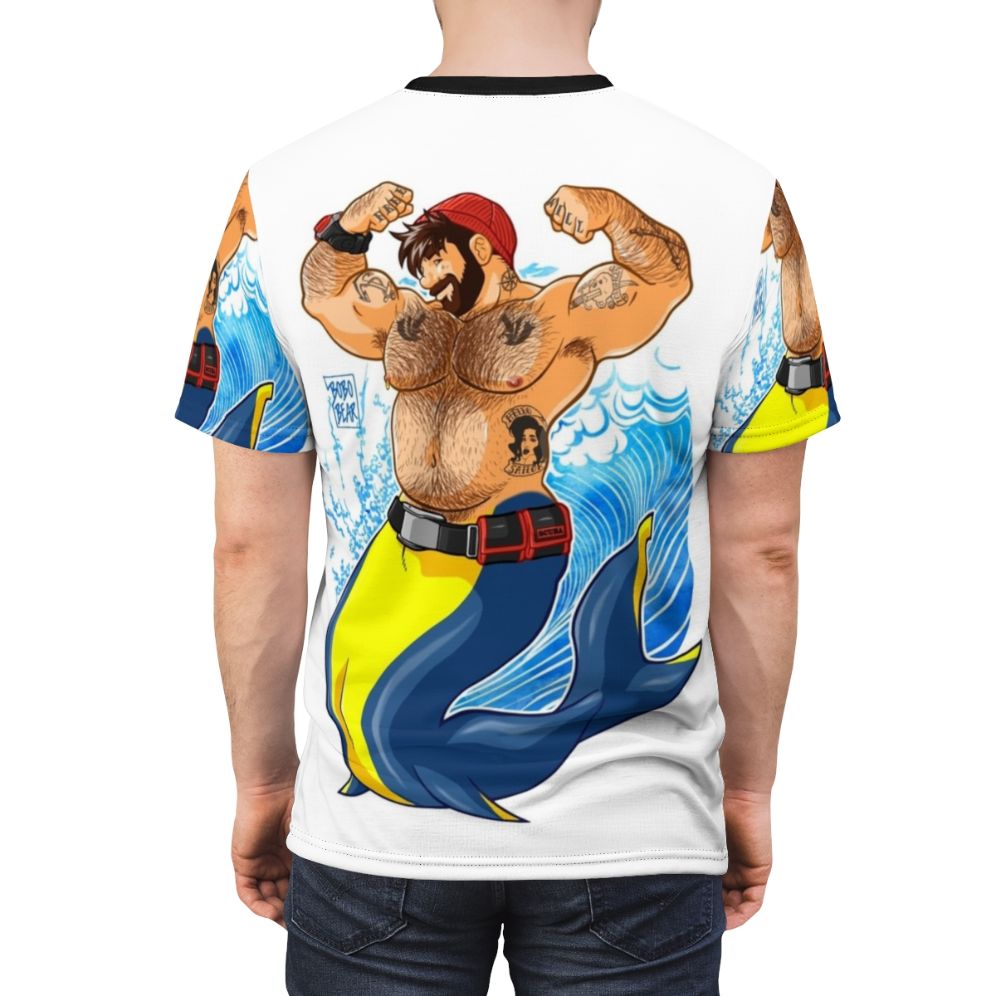 Colorful AOP T-shirt design featuring scuba diving and bears, perfect for the gay community - men back