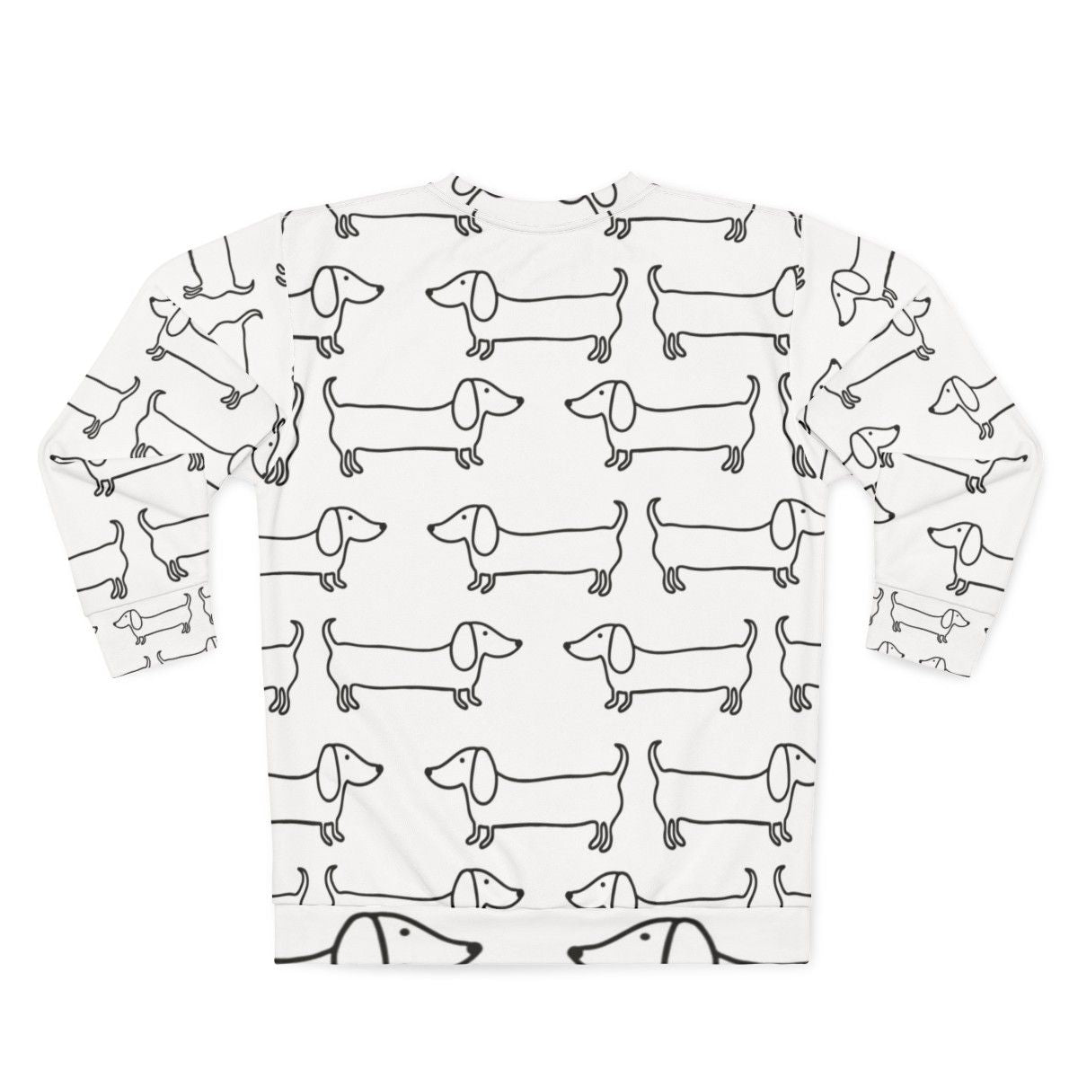 Dachshund Black and White Sweatshirt - Back