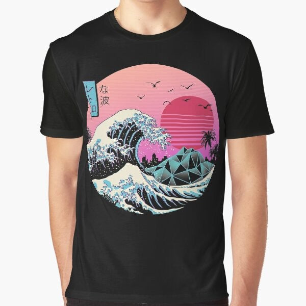 Retro Wave Graphic T-Shirt featuring a cool, 80s Japanese inspired design