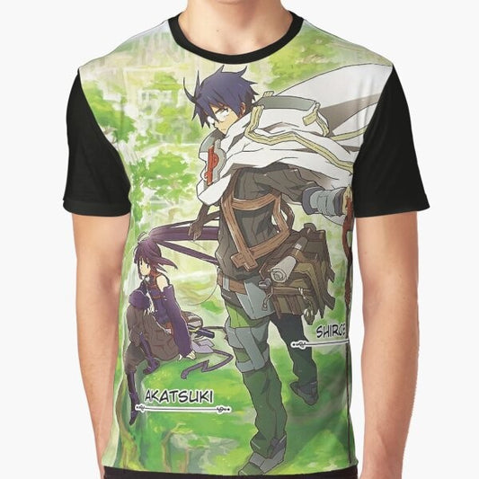 Log Horizon anime graphic t-shirt with character design