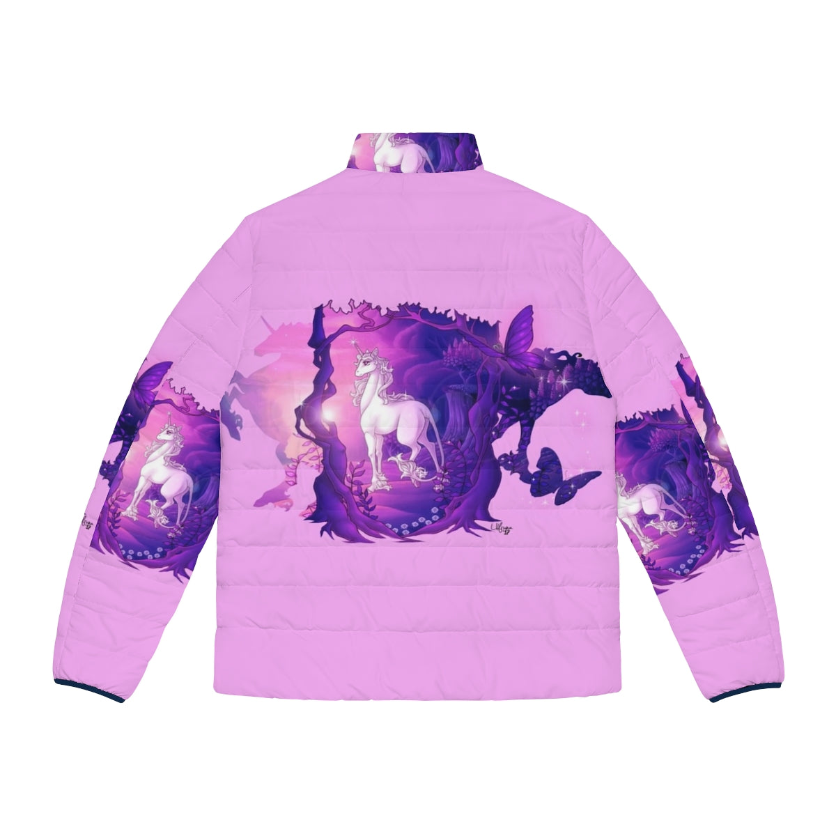 The Last Unicorn Puffer Jacket featuring the magical unicorn Amalthea - Back