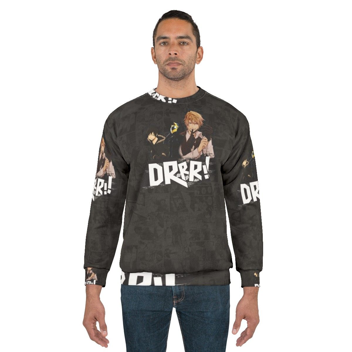 Durarara Anime Sweatshirt featuring characters Celty, Izaya, and Shizuo - men