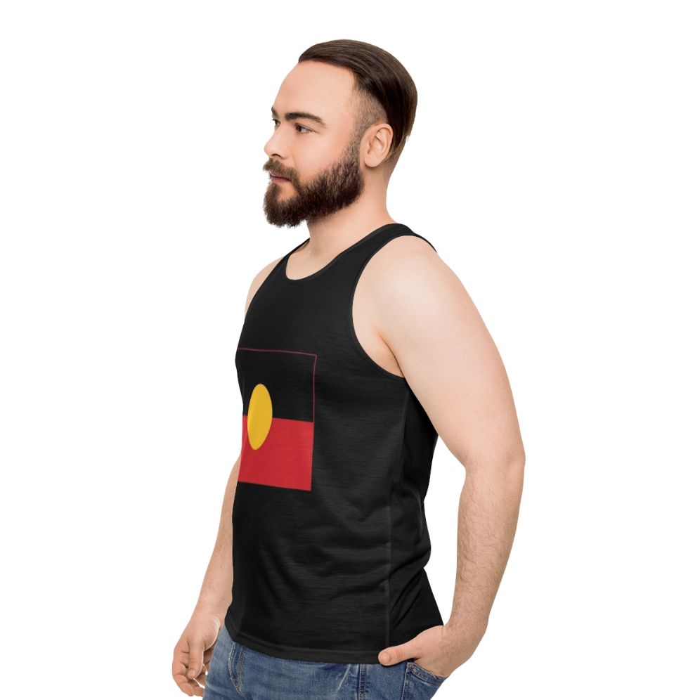 Aboriginal Flag Unisex Tank Top - men side