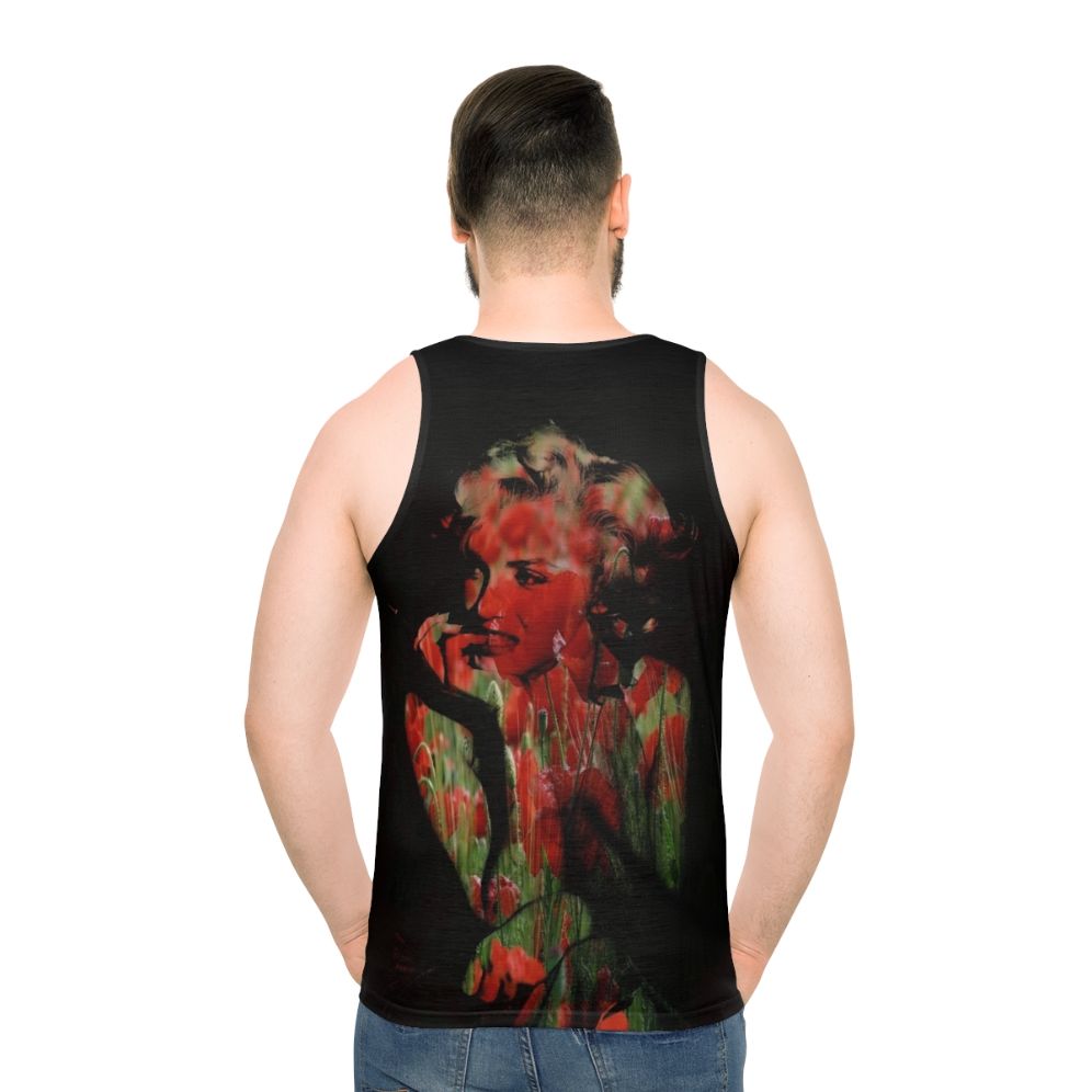 Addiction Calling Unisex Tank Top featuring pop culture abstract art with neon colors - men back