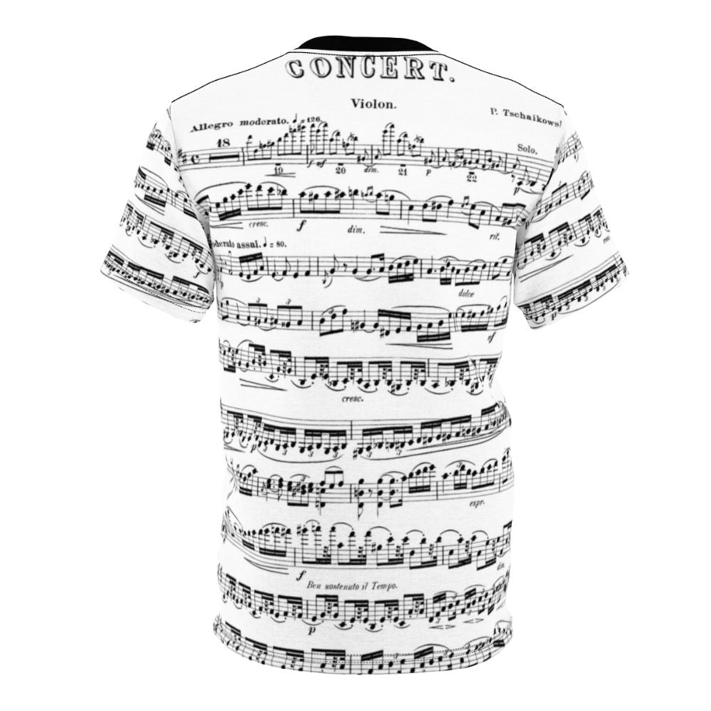 T-shirt featuring the Tchaikovsky Violin Concerto, a iconic classical music work - Back