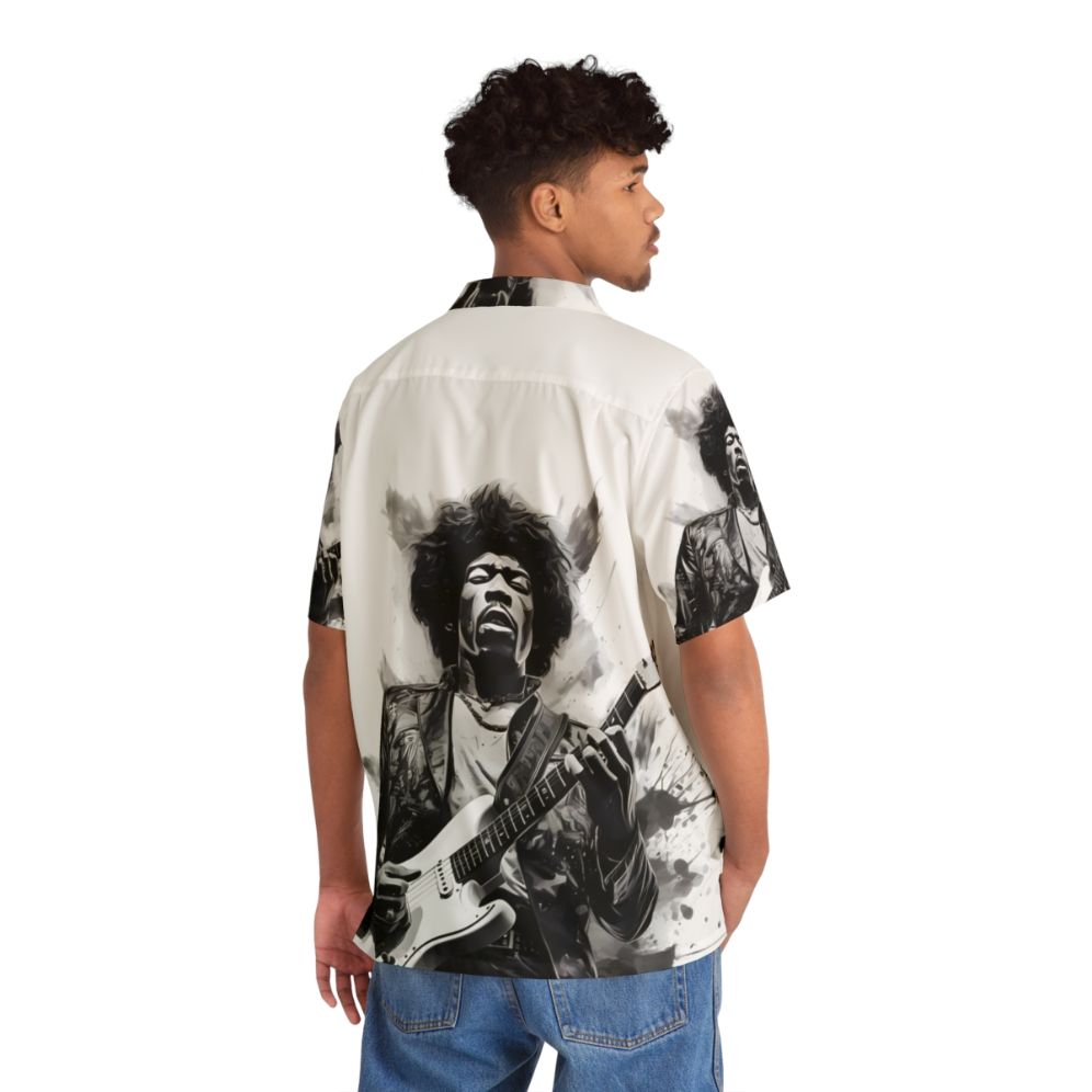 Jimmy Hendrix inspired Hawaiian shirt with psychedelic pattern - People Back