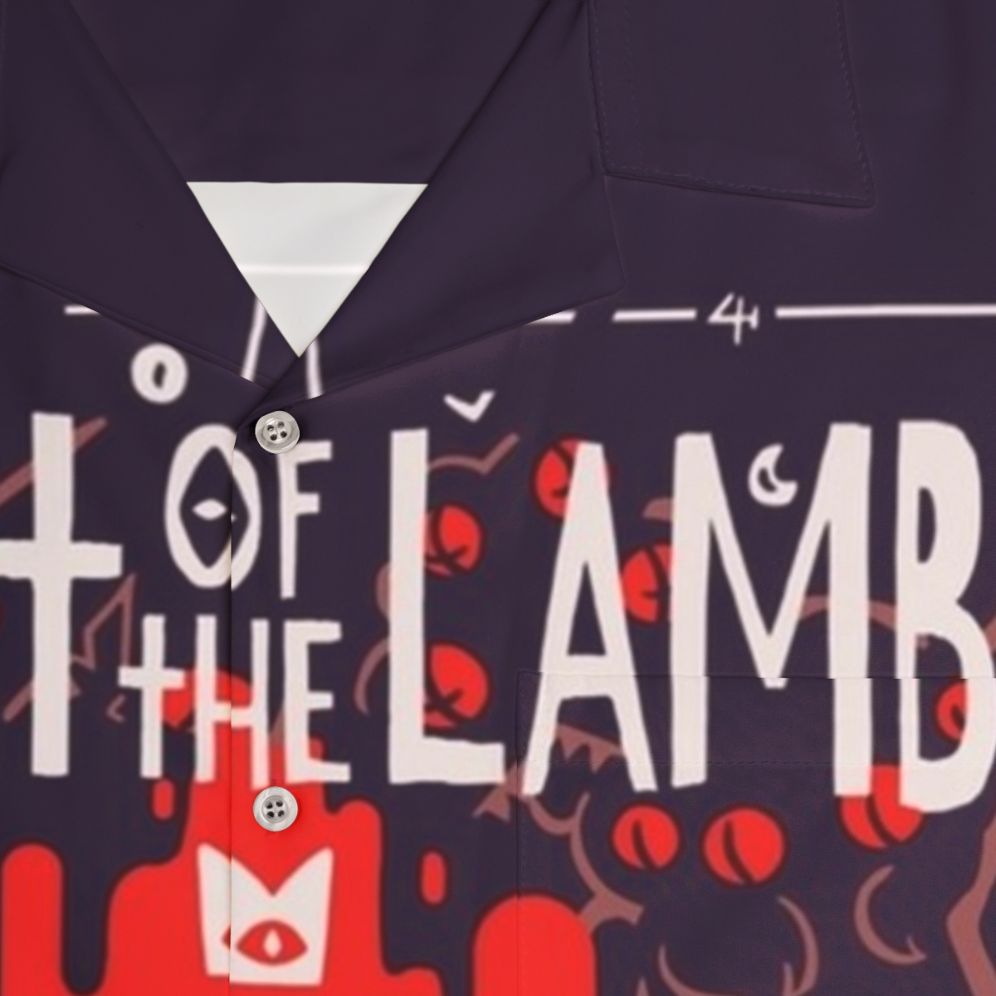 Cult of the Lamb Hawaiian Shirt with sheep design - Detail