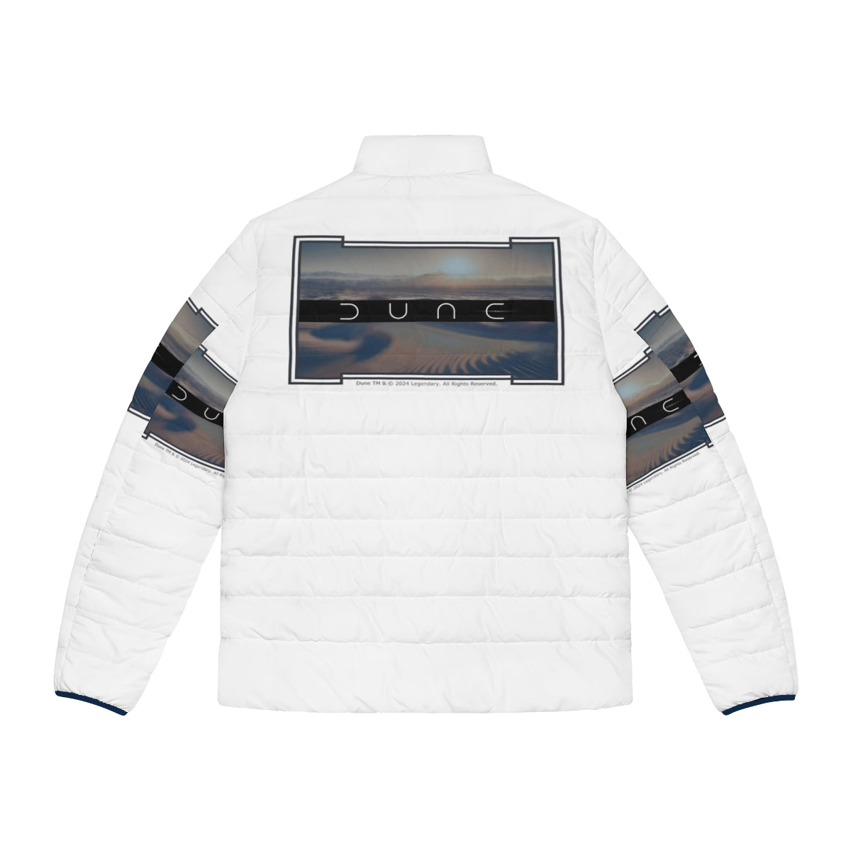 Dune-inspired puffer jacket with a white background - Back