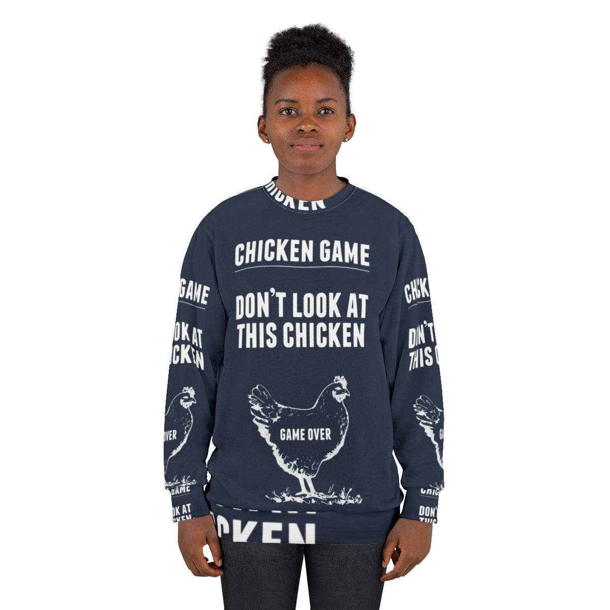 Funny chicken game graphic sweatshirt - women