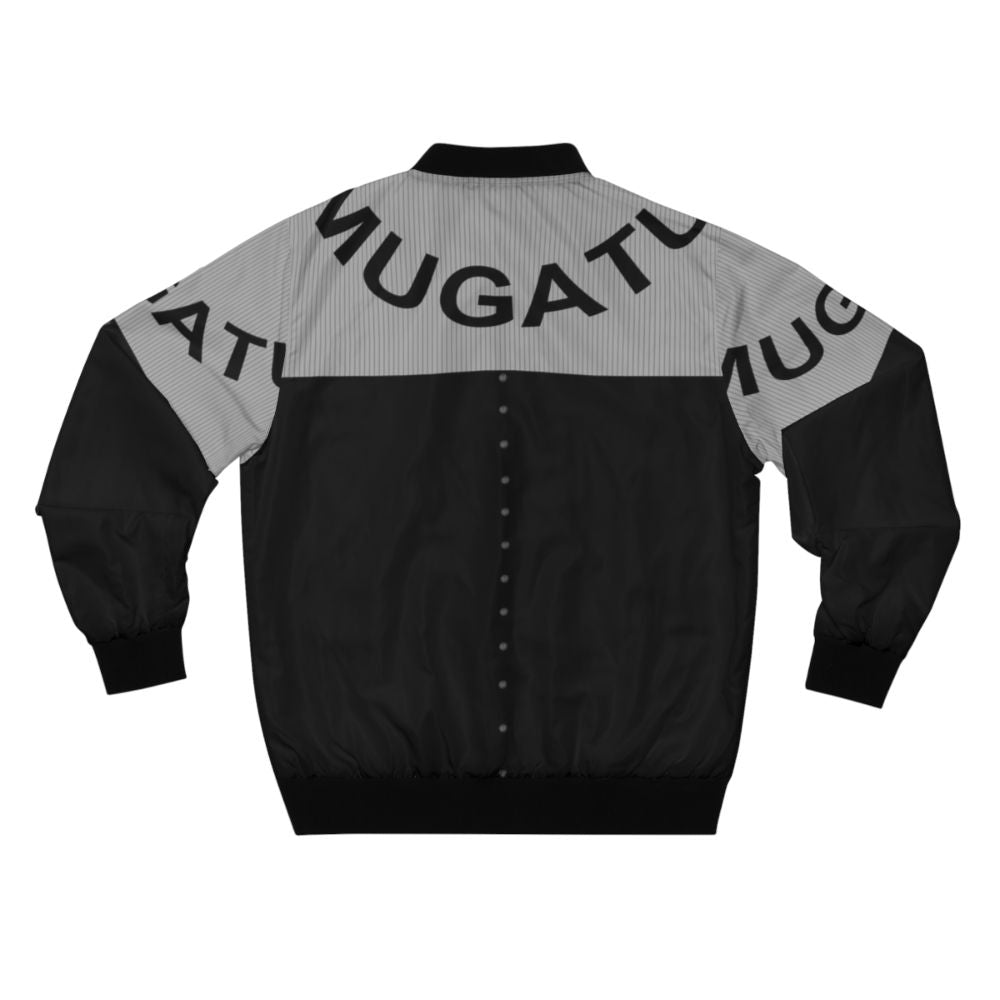 Mugatu inspired bomber jacket with "Can't turn left" design - Back