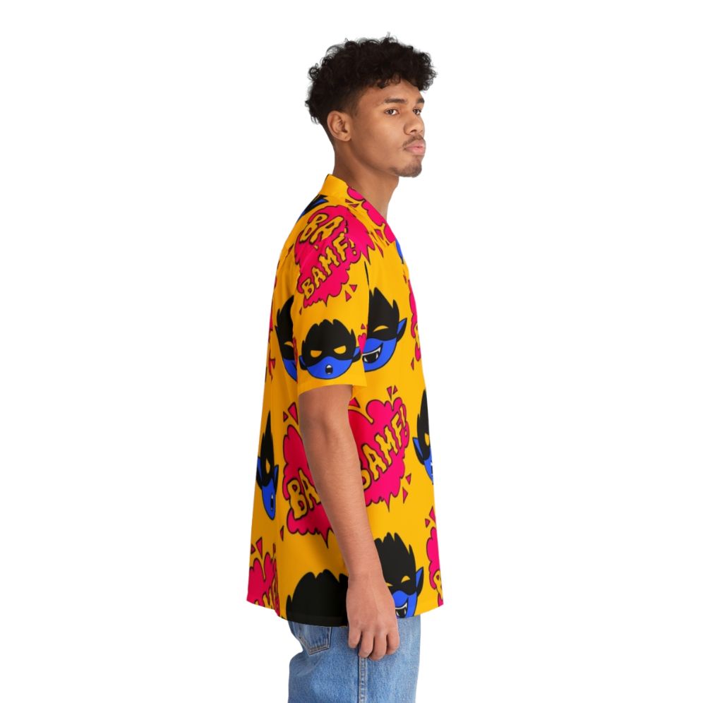 Bamfs Pattern Hawaiian Shirt - X-Men Apparel Featuring Nightcrawler - People Pight