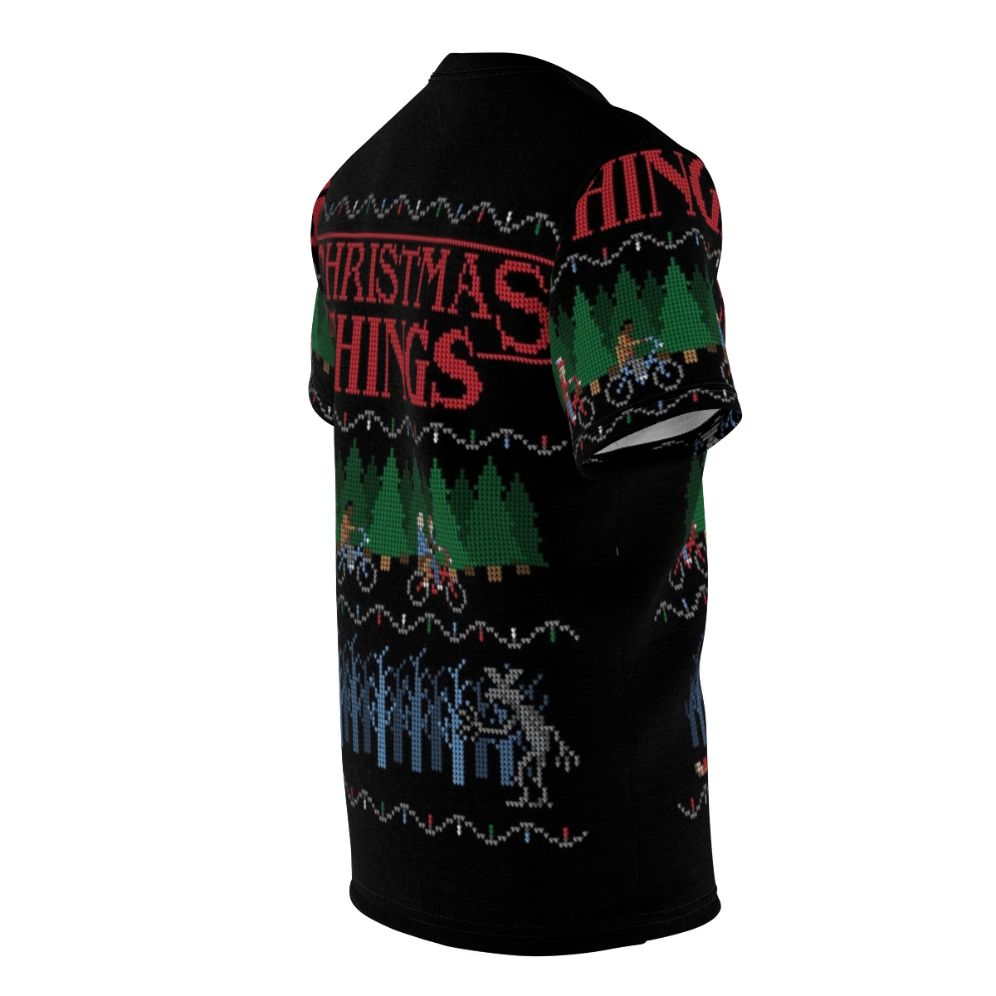 Festive Christmas sweater design printed on a high-quality t-shirt - men right