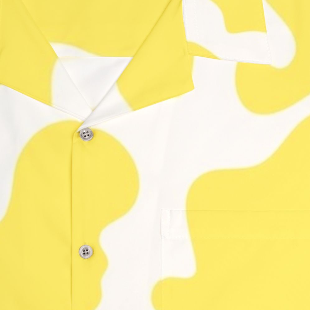 Yellow cow print Hawaiian shirt - Detail