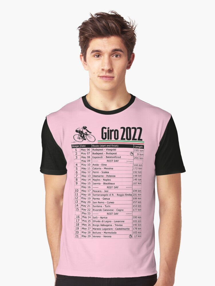 Giro d'Italia 2022 cycling graphic t-shirt with Egan Bernal and other famous cyclists - Men